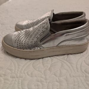 Women's Silver Slip-On Shoes